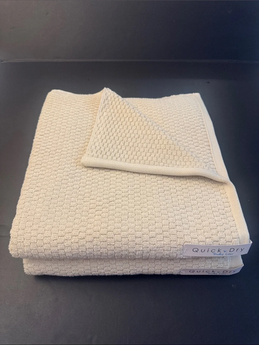 8pc TRULY LOU Quick Dry Zero Twist Cotton Bath Towel Set - Birch - Bone